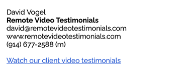 Link to customer video testimonials from link in email signature